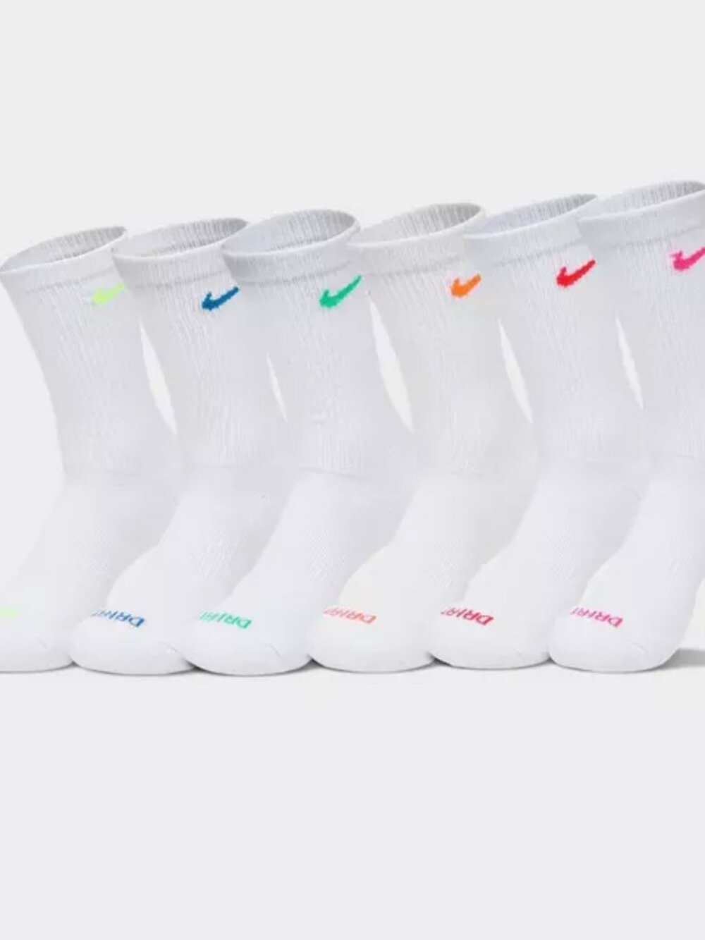 Nike Dri-FIT Everyday Plus Cushioned Training Crew Socks - 6 Pack Multicolor